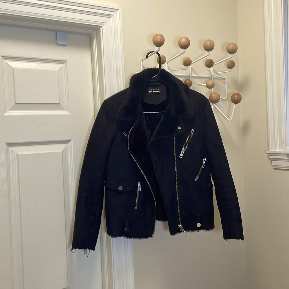 The Kooples - Sport Motorcycle Style Zip Up Jacket - Black - S